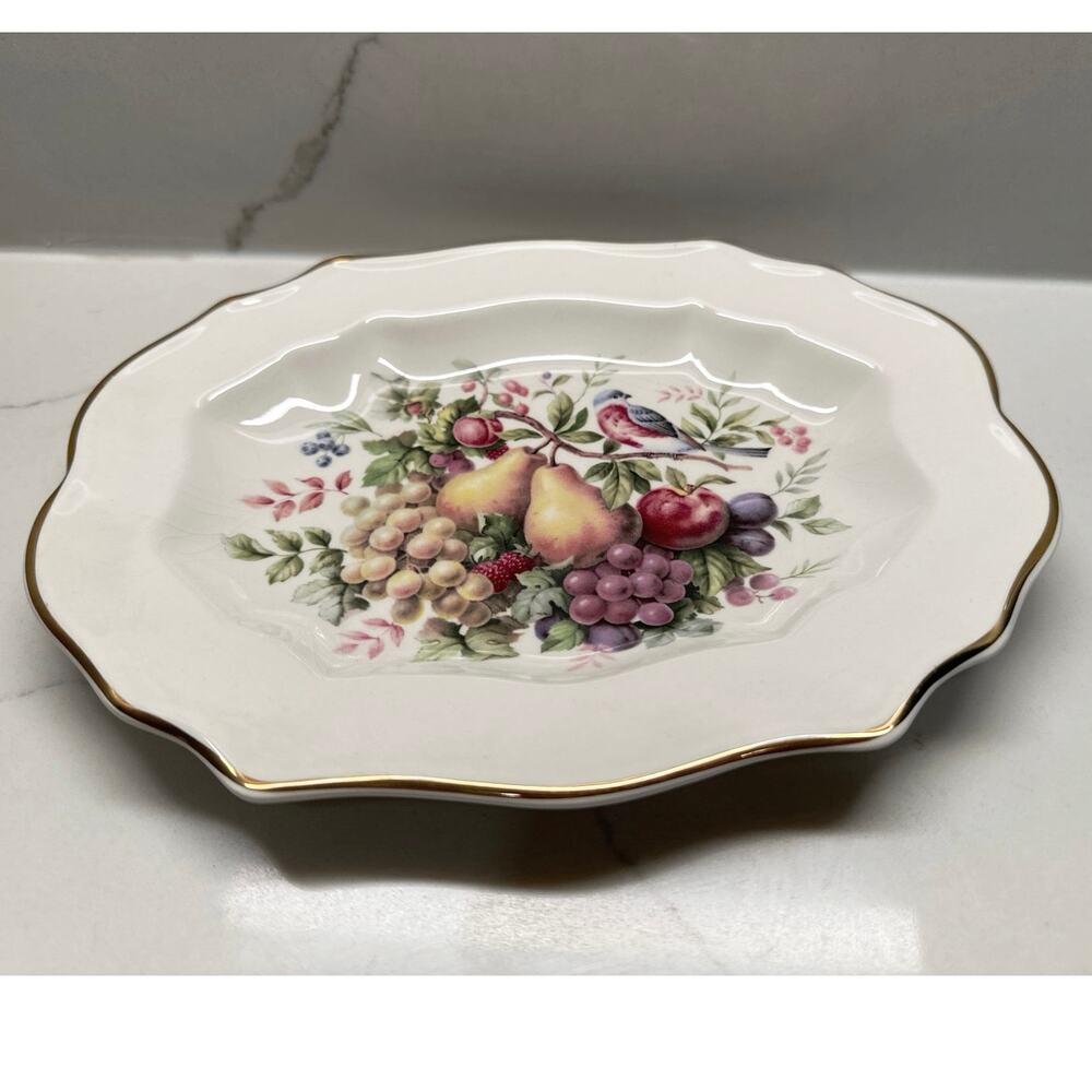 Avon Enoch Wedgwood (Tunstall) Oval Platter Serving Dish 22K Gold Trim 1976